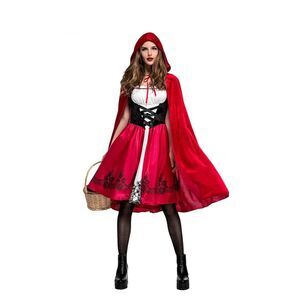 Women's Deluxe Red Riding Hood Costume - Dress & Hooded Cape - Size Medium